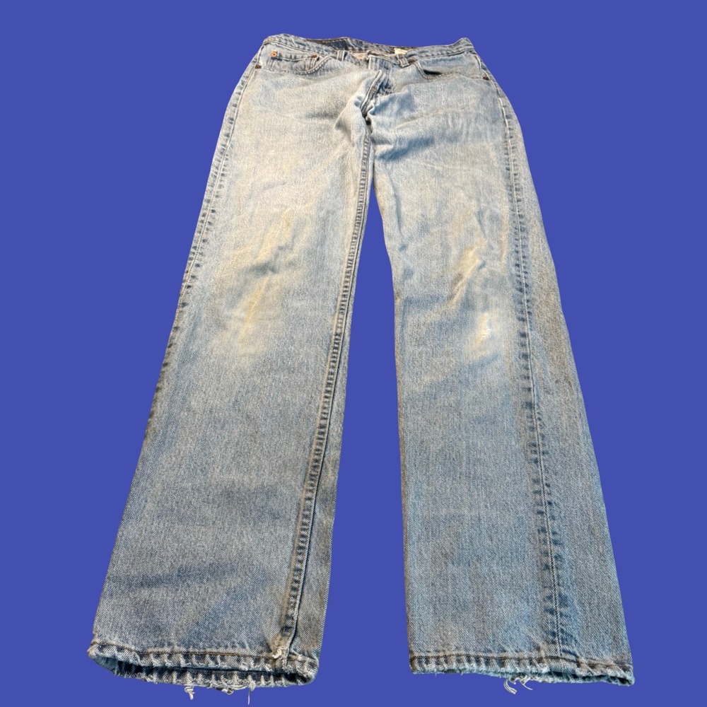 Vintage Levis 505 Jeans Mens 34x34 Light Wash Denim Regular Fit Straight Leg